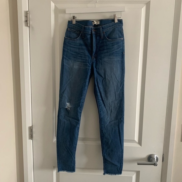 MADEWELL Raw Hem Hi Rise Skinny Jeans Style H6844 Size 28 - Picture 1 of 11